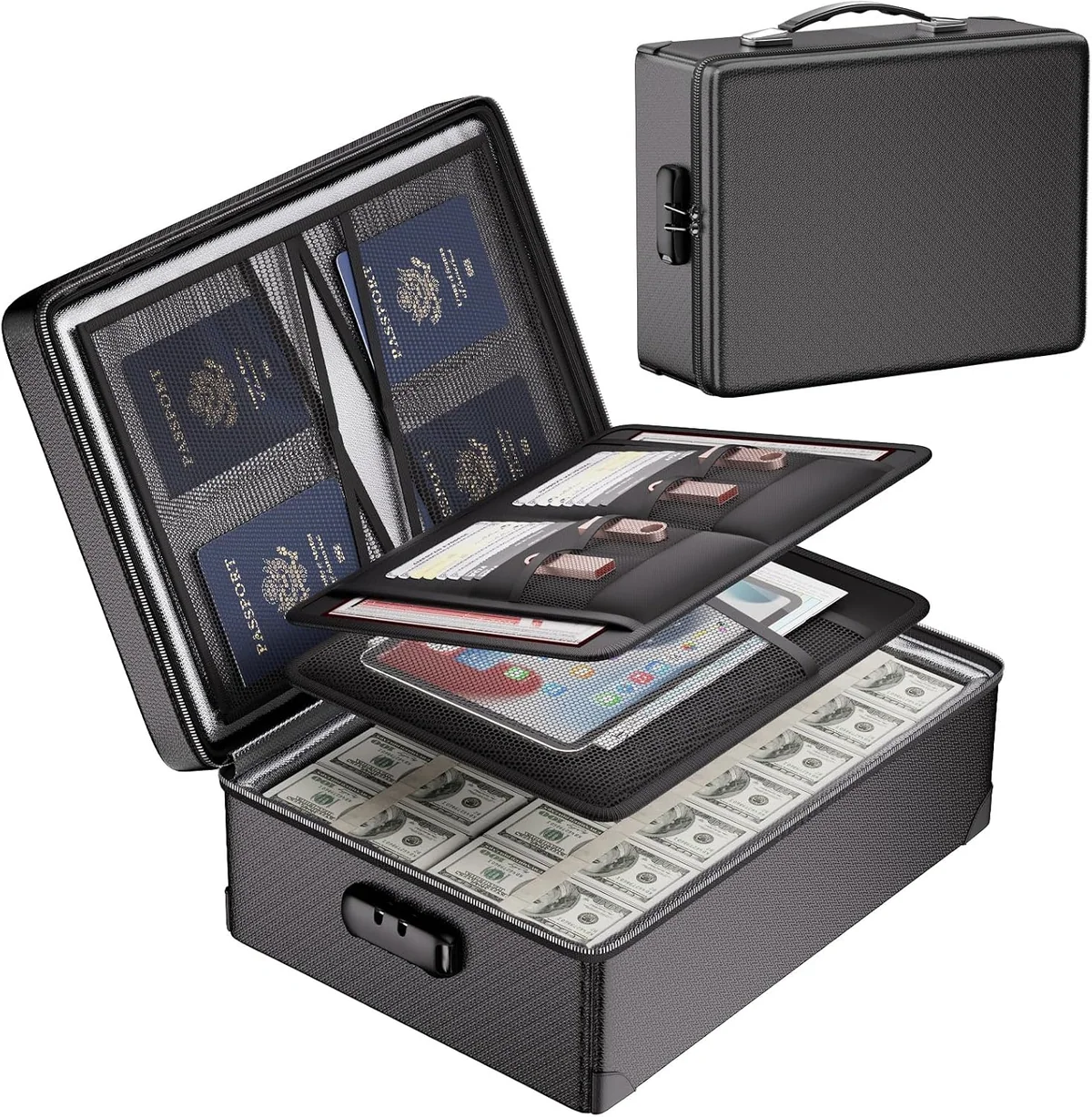 DocSafe Fireproof Document Box with Lock, 12 Layers