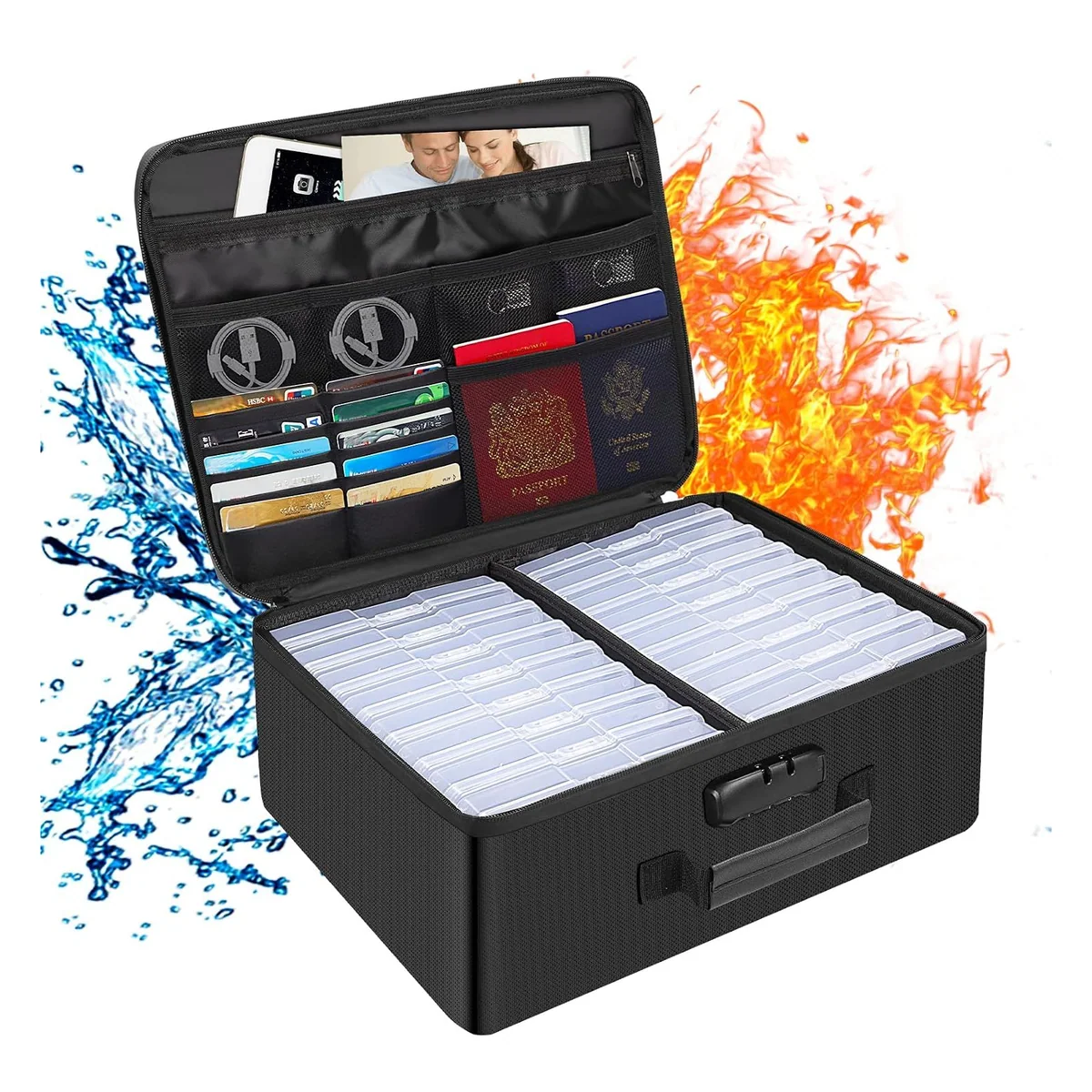 DocSafe Fireproof Photo Storage Box with 16 Photo Cases