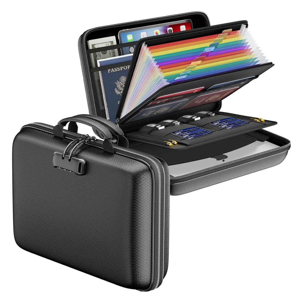 DocSafe Hard-Shell Fireproof File Organizer with Lock