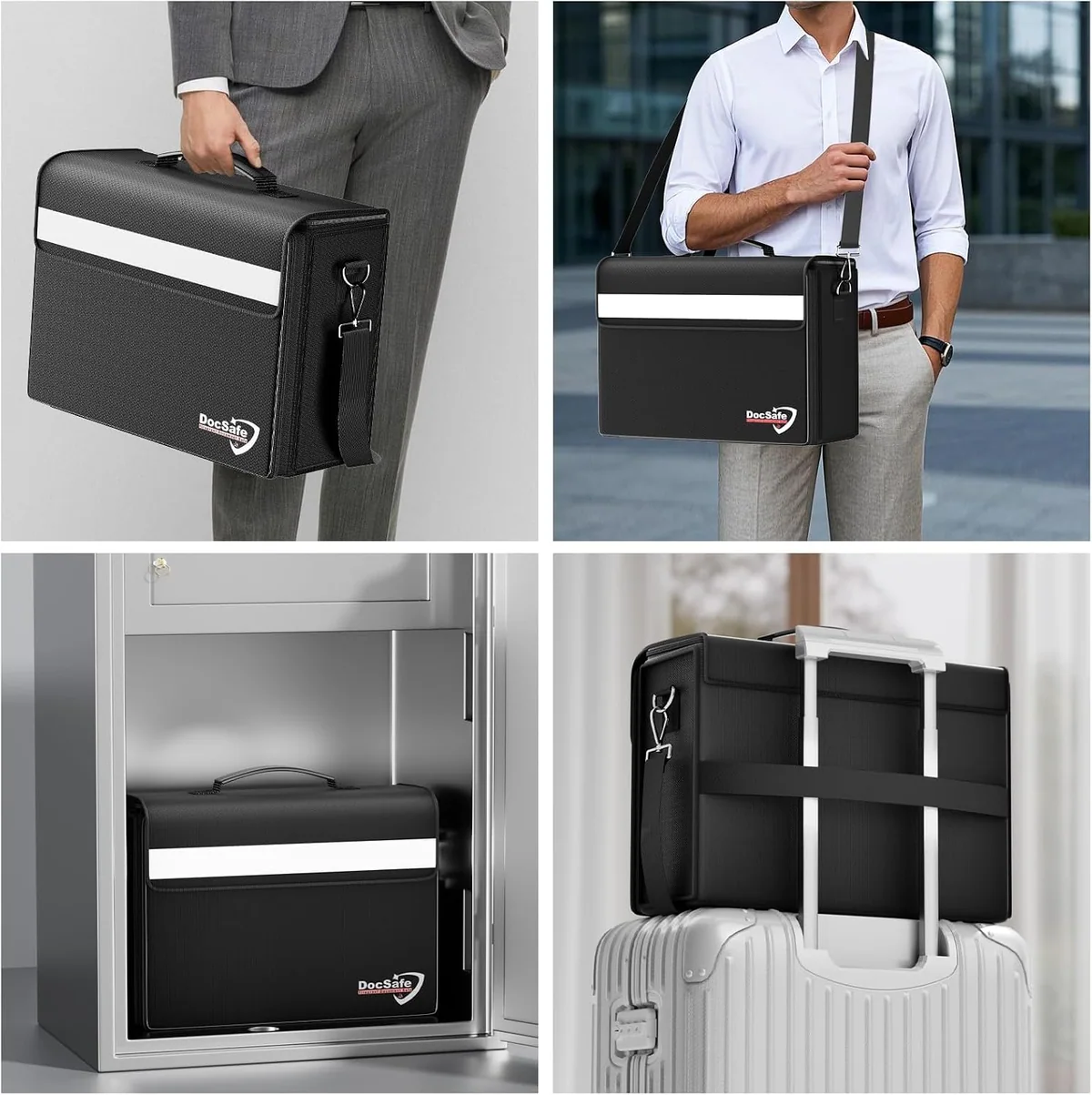 DocSafe Large Fireproof Document Bag with Multiple Pockets