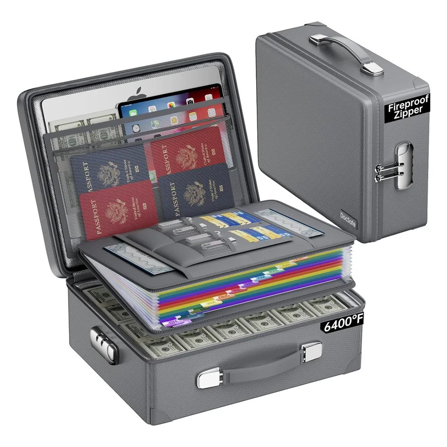 DocSafe 6400°F Fireproof Document Box with Lock, 10 Layers